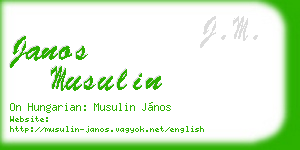 janos musulin business card